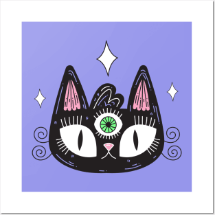 All seeing eye kitty Posters and Art